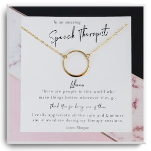 Logopedist bedankcadeau - Logopedist cadeau ketting - Aangepaste kaart voor logopedist - SLP waarderingsgeschenken
