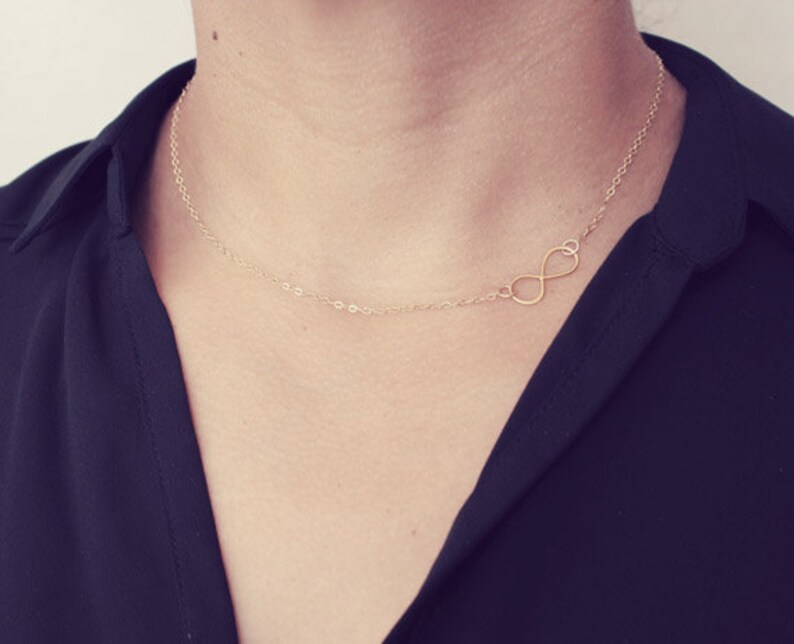 Infinity Necklace Tiny Infinity Necklace Silver Infinity Necklace Gold Infinity Necklace Sideways Necklace Dainty everyday Necklace