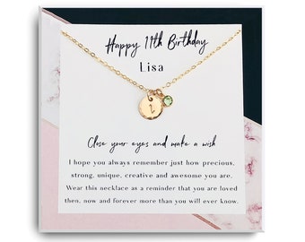 11th Birthday Gift Necklace - Happy 11th Birthday - Eleventh Birthday - Personalized 11th Birthday - Custom Birthday Gift - Gift for girl