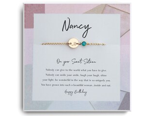 ENSIANTH Bracciale Dolci 16 Anni - Regalo Compleanno Per Figlia E Nipote - Gioiello In Acciaio Inossidabile Con Cuore - Confezione In Velluto