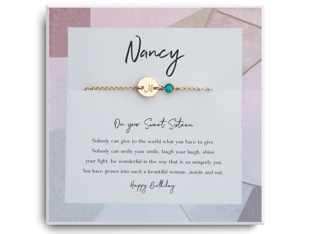 ENSIANTH Bracciale Dolci 16 Anni - Regalo Compleanno Per Figlia E Nipote - Gioiello In Acciaio Inossidabile Con Cuore - Confezione In Velluto