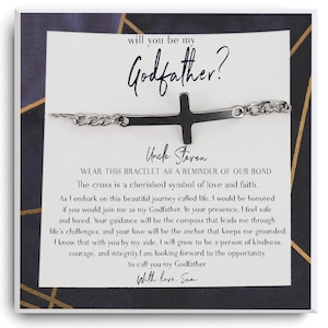 Godfather proposal gift bracelet - will you be my godfather - Godfather Proposal Gift - Gift for New Godfather - Baptism Gift for Godfather