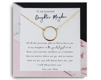 Daughter Necklace - Mother Daughter Jewelry Gift, Daughter Wedding Gift, Graduation, Birthday, Daughter Wedding Day Card, Gift from dad