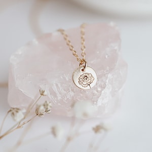 Collar de flores del mes del nacimiento - Collar de flores de nacimiento personalizado de enero - Collar de flores de clavel - Regalo para ella - Regalo de San Valentín