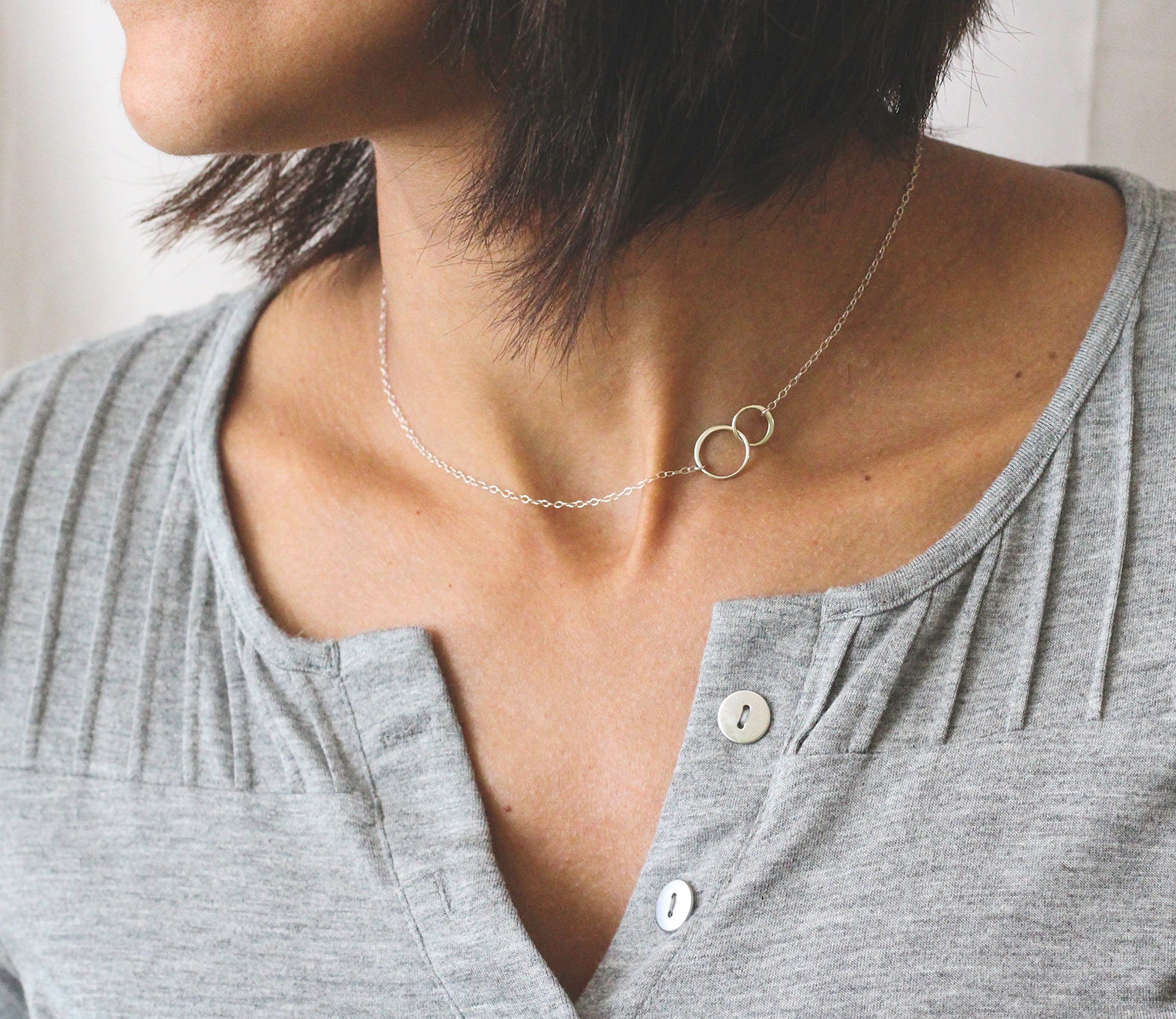 Interlocking Circle Necklace Double 