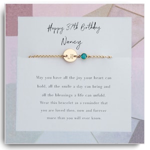37th birthday Gift Bracelet - 37th birthday gift for woman -Birthday Gift for her - Gift for 37 year old gifts - 37th Golden Birthday Gift