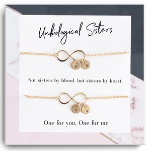 Unbiological sister Friendship Bracelet - Best Friend Birthday Gifts - Set of Two matching bracelets, Gift for friends, BFF, sisters, bestie