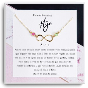 Regalo para hija - A mi hermosa Hija - Collar de regalo - Regalo de Cumpleaños, Bautizo, Navidad, Graduacion - Spaanse geschenken voor hija