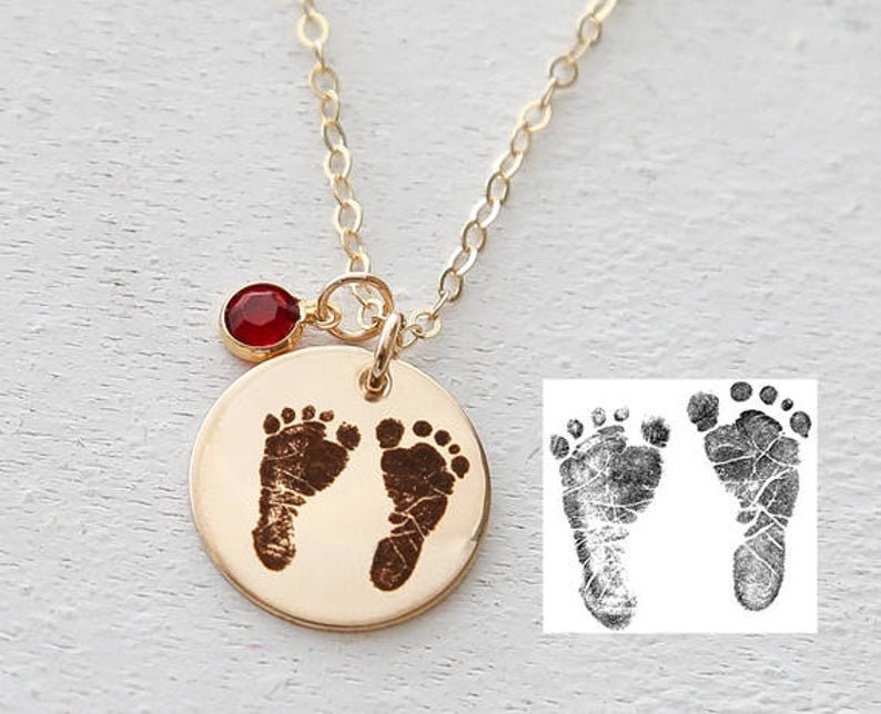ACTUAL FOOTPRINT NECKLACE Custom Footprint Jewelry Baby Etsy