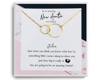 New Aunt Necklace - New Aunt Gift for New Auntie Gift For Soon to be Aunt Reveal to Aunt to be Gift Aunt announcement Promoted to Aunt Gift