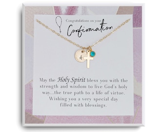 Confirmation Cross Necklace - Confirmation Gifts for daughter, Girls, Teen Girls, Women - Confirmation Jewelry - Christian Gift Necklace