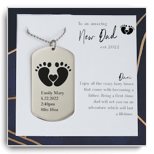 Neue Papa Geschenk Halskette - Erstling Papa Geschenk - Neuer Vater Geschenk - Neuer Papa Geschenk - Papa Geschenk - Papa Geschenk - Dog Tag Halskette