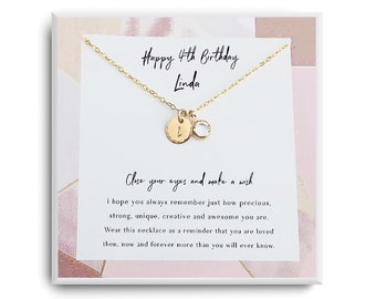 4th birthday girl - Happy 4th birthday gift - Fourth Birthday Necklace - Gift for 4 year old girl - 4th Golden Birthday, Happy 4th Golden