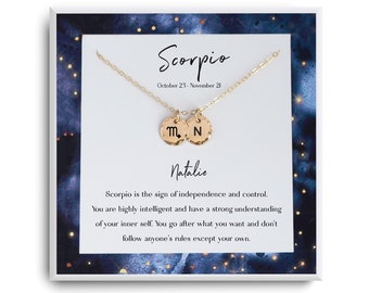 Scorpio Zodiac Gift Necklace - Tarot birthday - Horoscope Gift - Scorpio Jewelry - Holiday present for Best Friends, Sister, Niece, Women