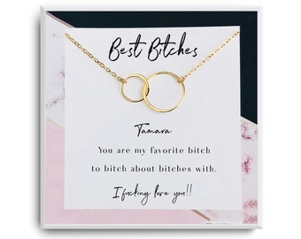 Beste teven ketting cadeau - beste vriend cadeau - zus verjaardagscadeau - grappig cadeau voor vriend - verjaardagscadeau voor BFF - bericht ketting kaart