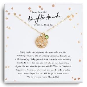 Wedding Gift for Bride from Mom - Bride Gift from dad - Daughter Gift on Wedding Day - To my daughter on her wedding day gift necklace