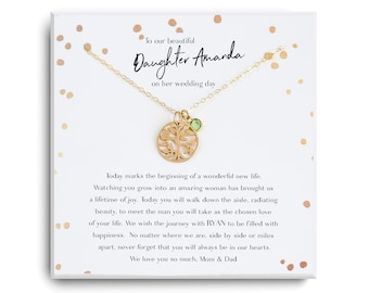 Hochzeitsgeschenk für Braut von Mama - Brautgeschenk von Papa - Tochter Geschenk am Hochzeitstag - An meine Tochter an ihrem Hochzeitstag Geschenk Halskette