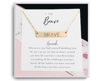 Be Brave Necklace - Be Brave Jewelry -Stay Strong Gift - Sobriety Gift Recovery Necklace - Cancer Survivor Gift - Narcissist survivor