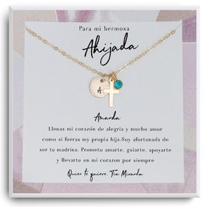 Regalo de madrina para ahijada Goddaughter Gift in Spanish Goddaughter Baptism Gift Little Girl Necklace Confirmation gifts for girls image 1