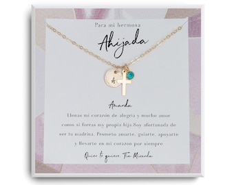 Regalo de madrina para ahijada - Goddaughter Gift in Spanish- Goddaughter Baptism Gift - Little Girl Necklace - Confirmation gifts for girls