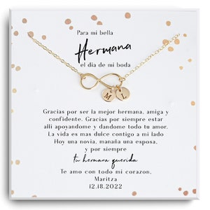 Collar de regalo Hermana De La Novia - Spanish Brides Sister Gift - Regalo de boda para mi hermana - Sister of the Bride - Sister Bride Team