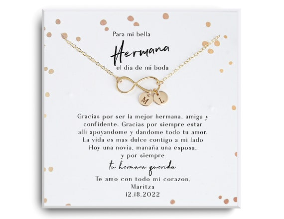 Hermana De La Novia Gift necklace - Spanish Brides Sister Gift - Regalo de boda para mi hermana - Sister of the Bride - Sister Bride Team