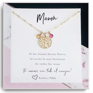 Regalo para mama - dia de las madres - Halsband regalo para madre - regalos originales hecho a mano - regalo de cumpleaños - Stamboom