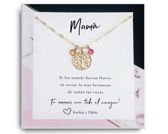 Regalo para mama - dia de las madres - Collar regalo para madre - regalos originales hecho a mano - regalo de cumpleaños - Family Tree
