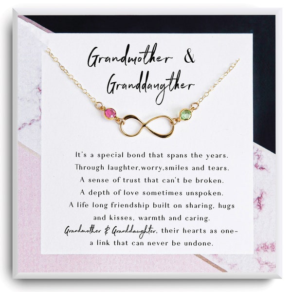 Grandmother Gift from Granddaughter Mothers Day for Grandma Birthday Gift - Grandmother & Granddaughter Necklace - Grandma Gift