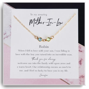 Cadeau de remerciement pour la belle-mère - Cadeau de collier de belle-mère - Cadeau de la mère du marié de la mariée - À ma carte de belle-mère - Idées cadeaux