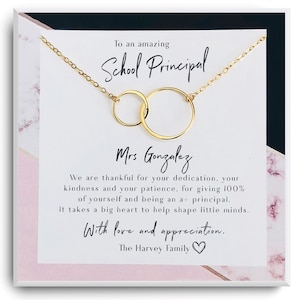 Thank you gift for principal - Principal Appreciation Gift Necklace  - Principal retirement gift idea - end of year gift - Gift from student