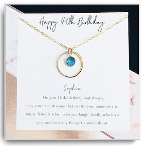40. Geburtstagskette - 40. Geschenk für Sie - 40. Geschenk - 40. Geburtstagsgeschenk - 40. Geschenkideen - Geschenk für beste Freundin, Schwester, Frau, Sie