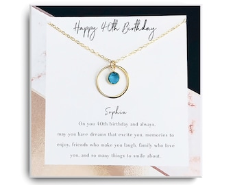 40th Birthday Necklace - 40th gift for her- 40th gift - 40th for wife - 40th gift ideas - Gift for best friend, sister, woman, her
