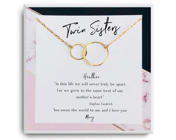 Twin Sister Necklace - To My Twin Sister Gift - Personalized 