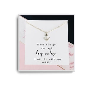 Isaiah 43 2 - Bible Verse necklace - Scripture Necklace - Baptism, confirmation Gift - Break up, Divorce, Cancer, encourage, Strenght