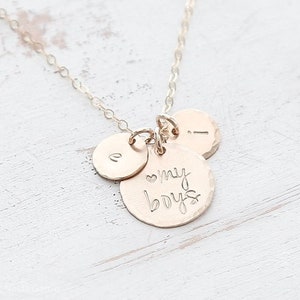 Personalized Mothers Necklace - Kids Initial Necklace-  My Boys - Boy Mom - Mom of Boys - Love my boys - Mothers day Gift for mom