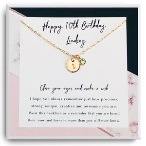 10th Birthday Gift, Birthday Gift for 10 Year Old Girl, 10th Birthday Necklace, Personalized Gift, Custom Jewelry, Gift for 10th Birthday