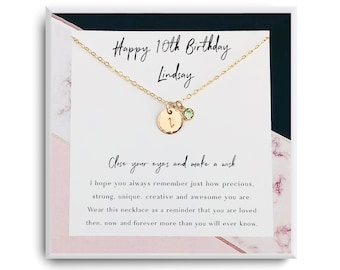 10th Birthday Gift, Birthday Gift for 10 Year Old Girl, 10th Birthday Necklace, Personalized Gift, Custom Jewelry, Gift for 10th Birthday