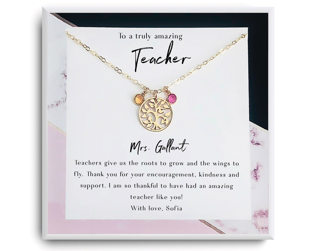 Teacher Appreciation Gift Necklace - Teacher Gift From Student - Gift ...