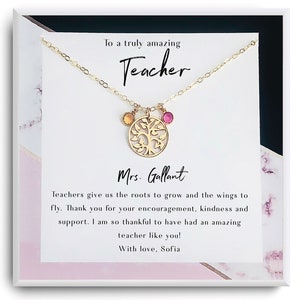 Teacher Appreciation Gift Necklace - Teacher Gift From Student  - Gift For Teacher - Thank You Gifts for elementary school teacher