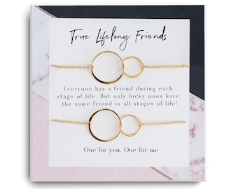 Pulseras de mejores amigas - Regalos de cumpleaños de mejores amigas para mujeres - Pulseras de amistad para 2/3/4 - Pulsera a juego - Juego de regalo de Bestie de 2