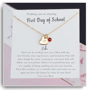 First Day of School Gift Necklace - Back to School Gift for girl - 1st day of School Present High School, Kindergarten, Middle, Preschool
