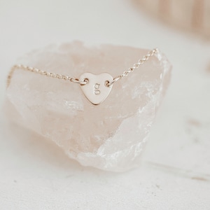 Dainty Heart Initial Bracelet for Women - 14K Gold Filled Handmade Personalized Letter - Layered Heart Initial Bracelets - Girls Jewelry