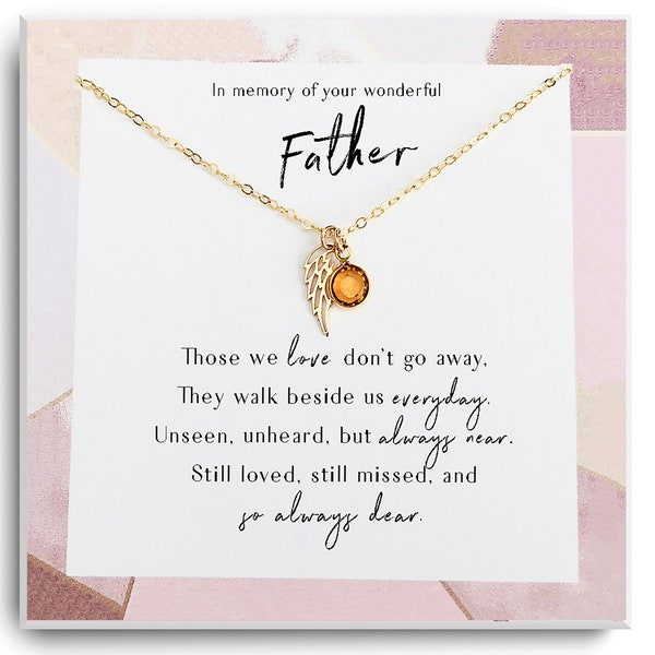 Regalo de pérdida del padre, regalo conmemorativo de papá, regalo de condolencia de papá, regalo de duelo, collar de recuerdo del padre, perdón por su pérdida, pérdida de regalo de simpatía