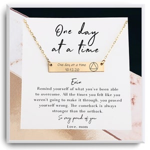 Sobriety necklace Gift - Recovery Jewelry - AA Necklace - 1 year Sober Gift - Alcoholics Anonymous - sobriety jewelry - 12 steps of recovery