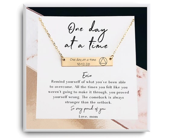 Sobriety necklace Gift - Recovery Jewelry - AA Necklace - 1 year Sober Gift - Alcoholics Anonymous - sobriety jewelry - 12 steps of recovery