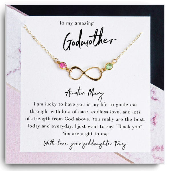 Godmother Birthday Gift Necklace-  Personalized Christmas Gift From Goddaughter To Godmother - Gift for Godmother From Goddaughter, Godson