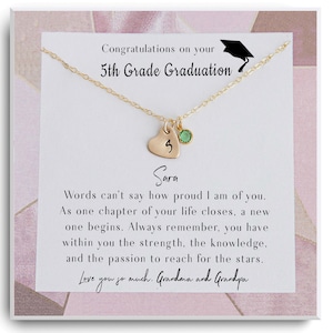 5th Grade Graduation Gift for Her - Elementary School Graduation Gift Ideas - Personalized Girl&#39;s Graduation necklace - Class of 2032