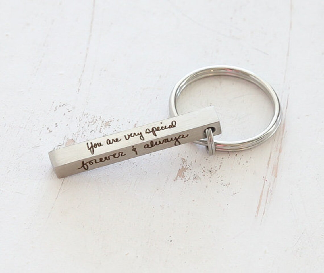 Handwriting Keychain / Custom Handwriting Keychain / Signature Etsy
