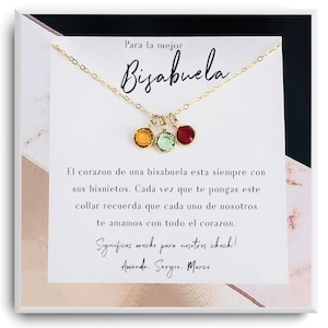 Regalo personalizado de bisabuela español- Bisabuela Regalo de cumpleaños - Collar regalo para Bisabuela - Regalo de agradecimiento - Regalo de cumpleaños
